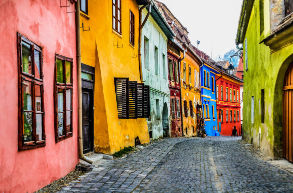 Schässburg Rumänien bunte Häuser