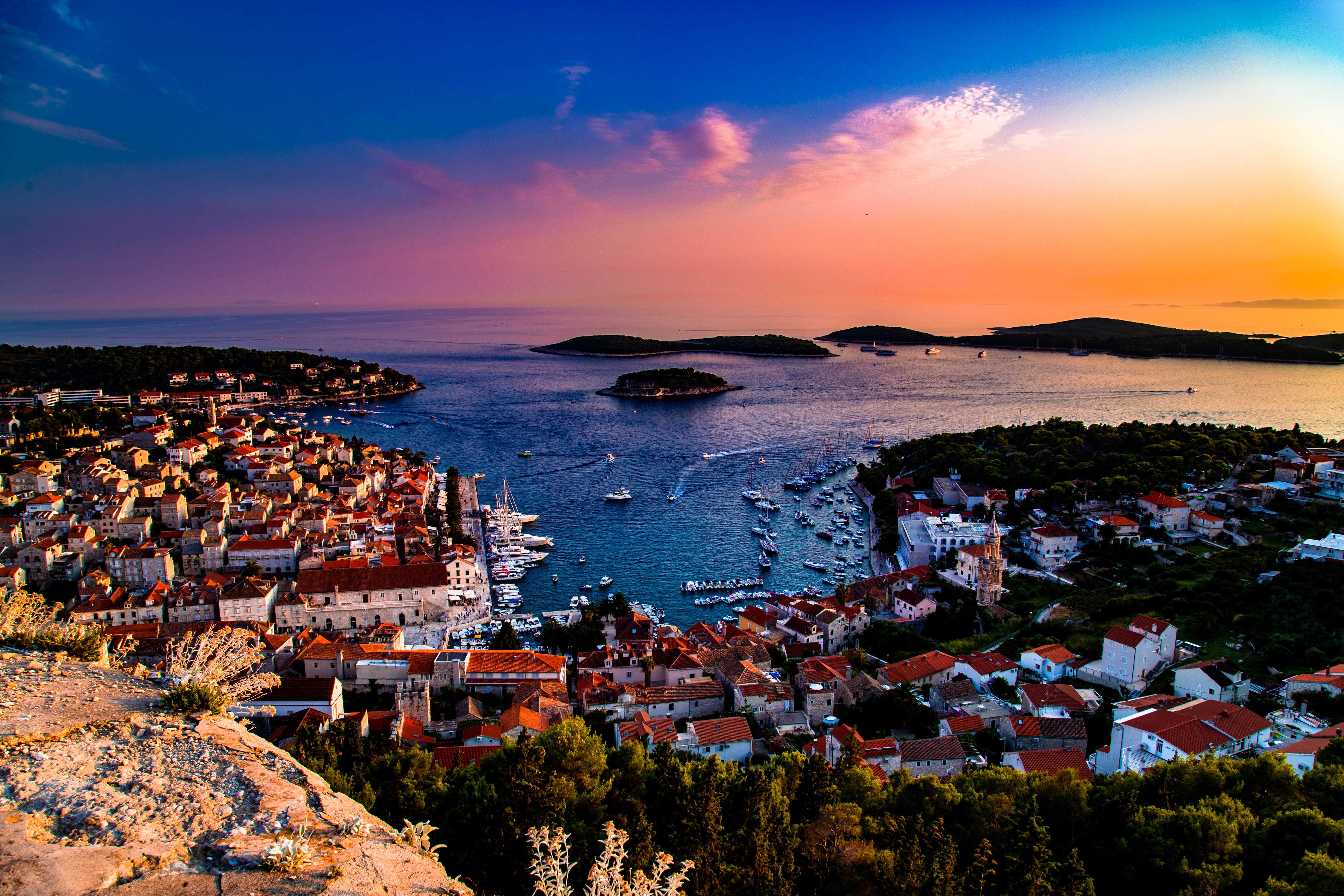 Sonnenuntergang auf der Insel Hvar