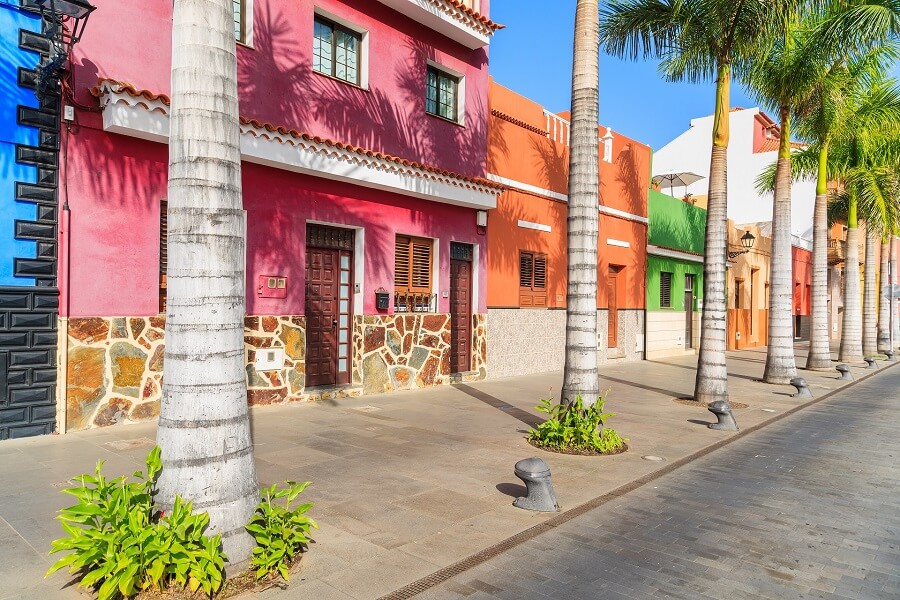 Bunte Häuser in Puerto de la Cruz